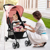 Toddler Travel Stroller for Airplane with Canopy and Adjustable Backrest-Pink - Gallery View 1 of 9