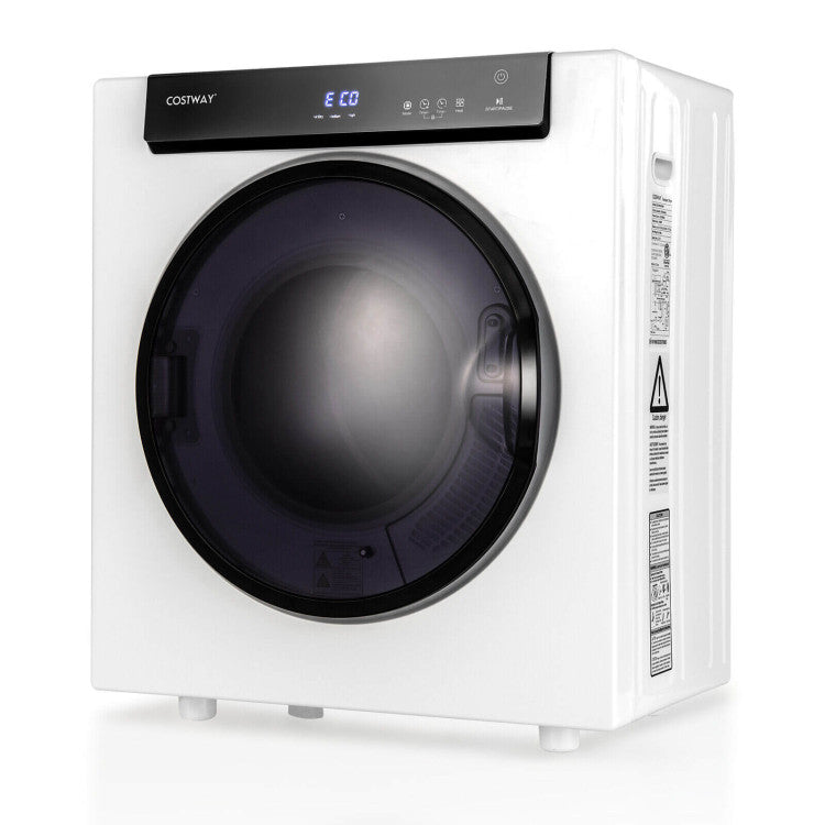 Compact 2.6 Cu.ft portable clothes dryer with touch panel, designed for efficient drying in small spaces.