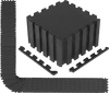 54 pack of black EVA foam floor tiles with non-slip surface, ideal for home gym and easy to reconfigure.