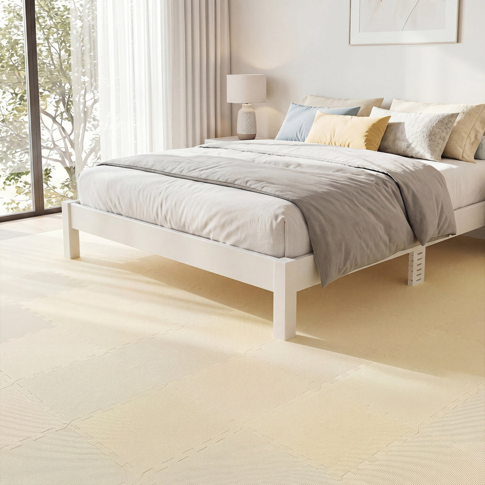 54 Pack EVA Foam Floor Tiles with Non-Slip & Borders for Home Gym-Beige - Gallery View 1 of 8
