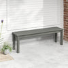 Gray 55" backless HDPE outdoor bench showcasing a sturdy design, perfect for garden or patio seating for 2-3 people.