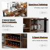 Costway Buffet Sideboard 55-Inch with 8-Bottle Wine Rack and Glass Holder New