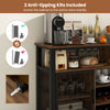 Costway Buffet Sideboard 55-Inch with 8-Bottle Wine Rack and Glass Holder New
