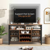 Costway Buffet Sideboard 55-Inch with 8-Bottle Wine Rack and Glass Holder New