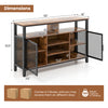 Costway Buffet Sideboard 55-Inch with 8-Bottle Wine Rack and Glass Holder New