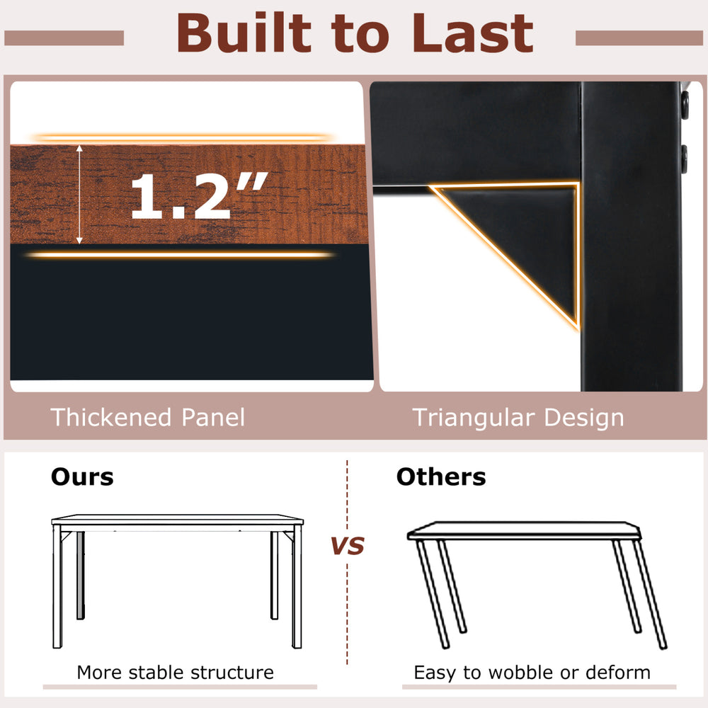55-inch conference table showcasing a thickened panel and triangular design for enhanced stability and durability.