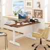 Rectangular 55-inch dining table with solid rubber wood base, accommodating 4-6 people, perfect for kitchen or dining.