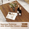 Spacious walnut dining table with smooth wood-like veneer, accommodating 4-6 people, ideal for kitchen or dining room.