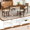Rectangular 55-inch dining table with solid rubber wood base, accommodating 4-6 people, ideal for kitchens or dining.