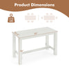 55-inch wooden dining table with a natural finish, seating 4 to 6 people, featuring rounded corners for safety.