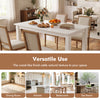 55-inch wooden dining table with a wood-like finish, seating 4-6 people, ideal for dining rooms, kitchens, and restaurants.