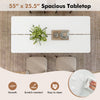 Spacious 55-inch wooden dining table with a smooth, scratch-resistant surface, ideal for 4 to 6 people in various settings.