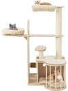 Multi-level 55-inch cat tree with removable cushions, sisal scratching posts, and modern design for climbing and.