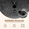 Half-round patio umbrella base with refillable reservoir, holds 55 lbs sand-water mixture for stability in outdoor.