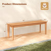 Teak wood bench measuring 55 inches, with a weight capacity of 880 lbs, ideal for outdoor patio and garden use.