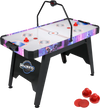 56-inch air hockey table with LED scoreboard, sturdy design, and included pushers and pucks for fun gameplay.