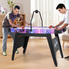 56-inch air hockey table with LED scoreboard, featuring two players in action and a sturdy black frame for stability.