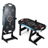 56-inch air hockey table with LED digital scoreboard and powerful motor, ideal for small spaces and family fun.