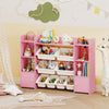 56 inch Large Toy Storage Organizer with 8 Removable Bins and Bookshelf-Pink - Gallery View 1 of 10