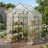 56 x 56 x 77 Inch Walk-in Greenhouse with Observation Windows-White - Gallery View 1 of 10