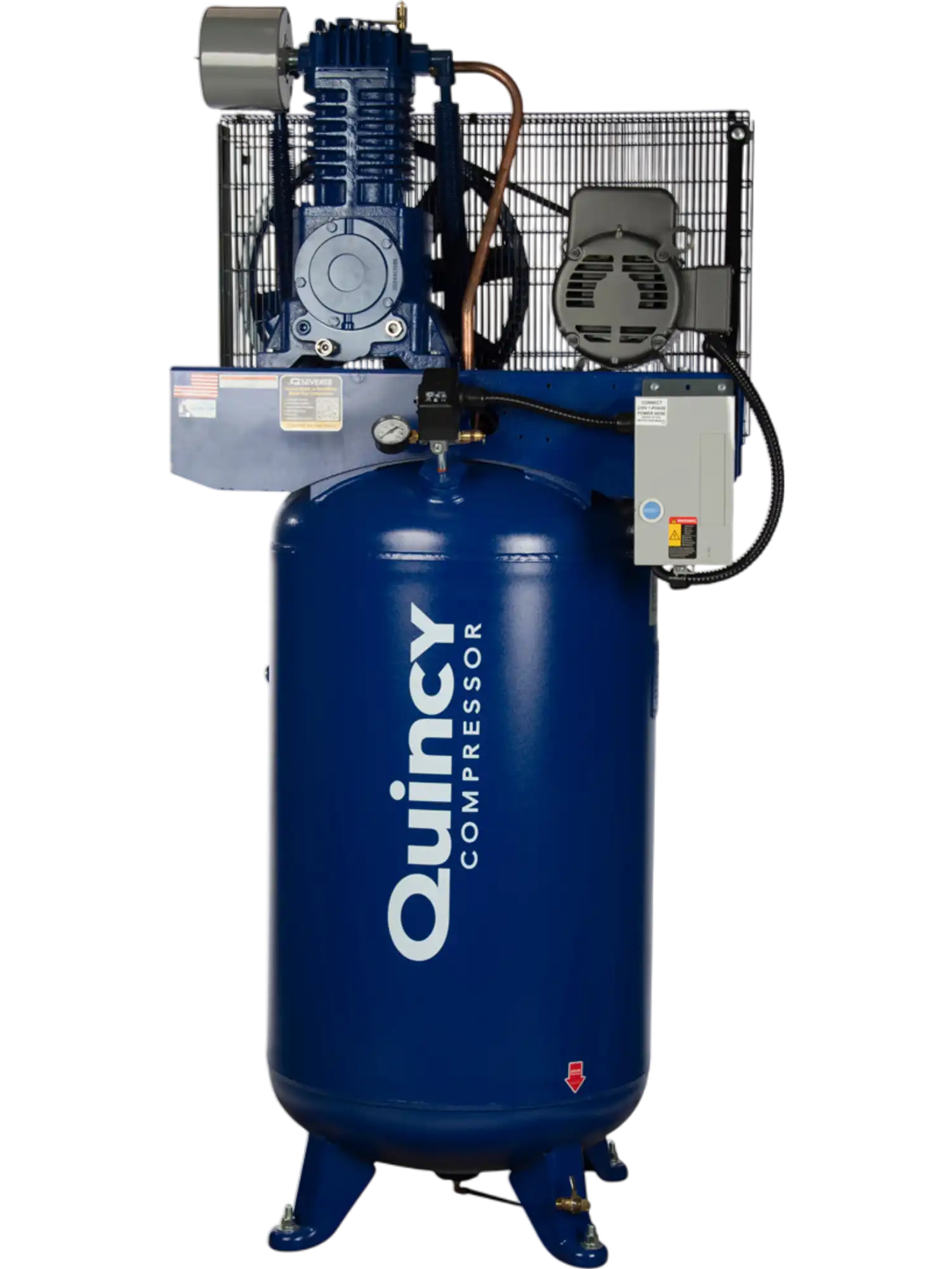 Quincy Compressor QT Air Compressor 7.5 HP, 80-Gal. Tank, 200V, 3-Phase, 2-Stage New