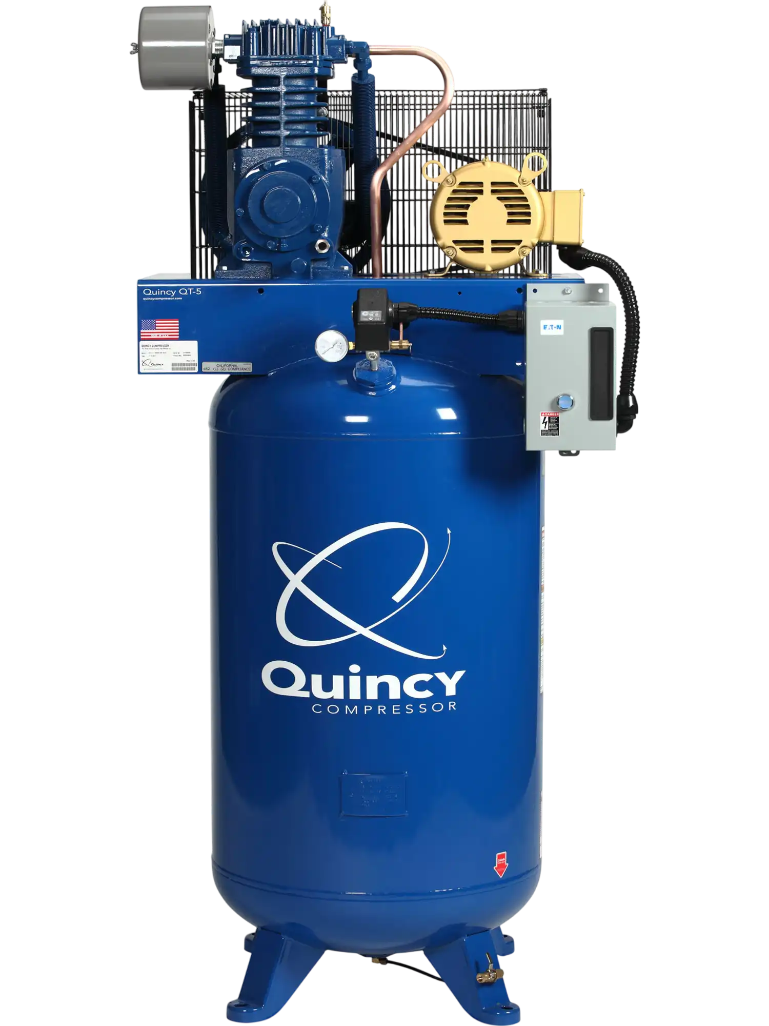 Quincy Compressor QT Air Compressor 5 HP, 80-Gal. Tank, 2-Stage, 460V 3-Phase New