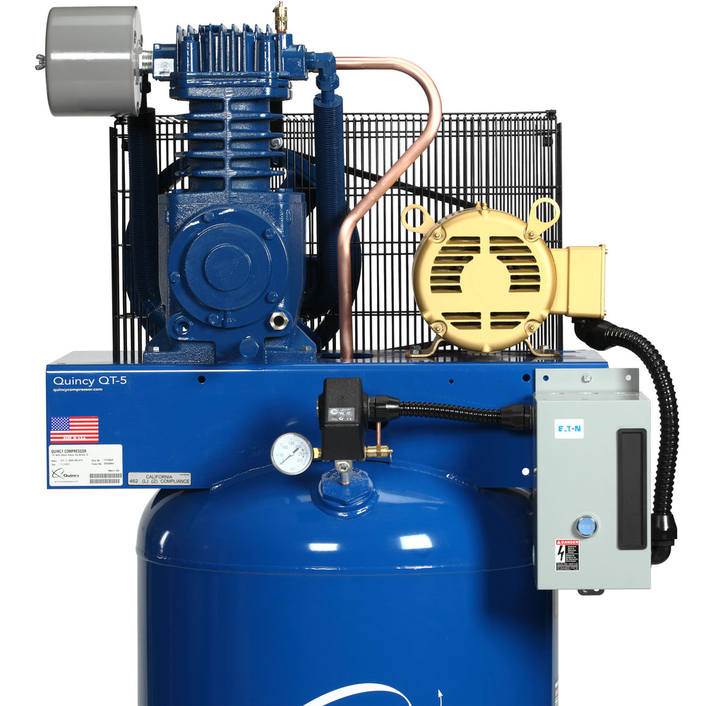 Quincy Compressor QT Air Compressor 5 HP, 80-Gal. Tank, 2-Stage, 460V 3-Phase New