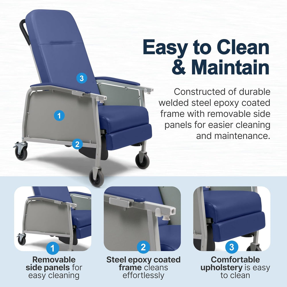 Graham-Field Lumex 574G 3-Position Medical Recliner Chair with Wheels New