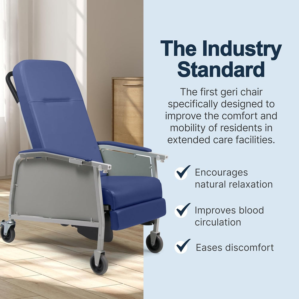 Graham-Field Lumex 574G 3-Position Medical Recliner Chair with Wheels New