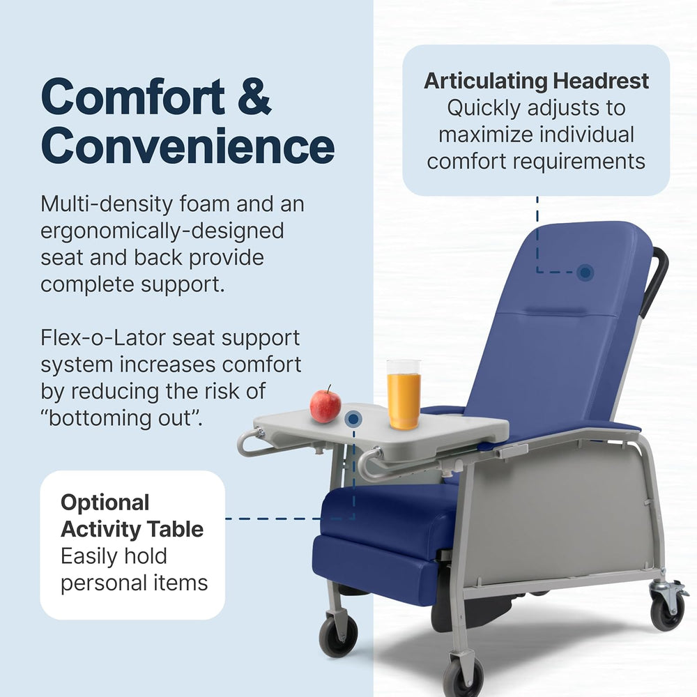 Graham-Field Lumex 574G 3-Position Medical Recliner Chair with Wheels New