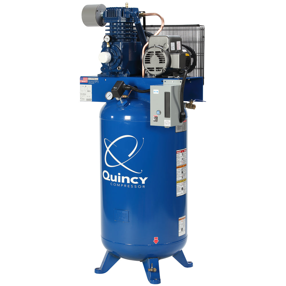 Quincy Compressor QP Vertical Air Compressor 5 HP, 80-Gallon, 230V, 1-Phase, 2-Stage New