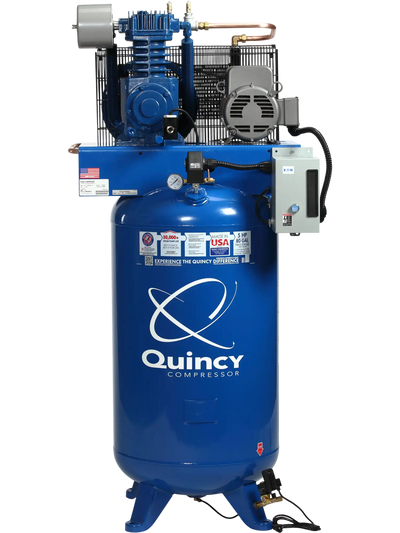 Quincy Compressor 2-Stage Air Compressor 5 HP, 80-Gal. Tank, 460V 3-Phase New