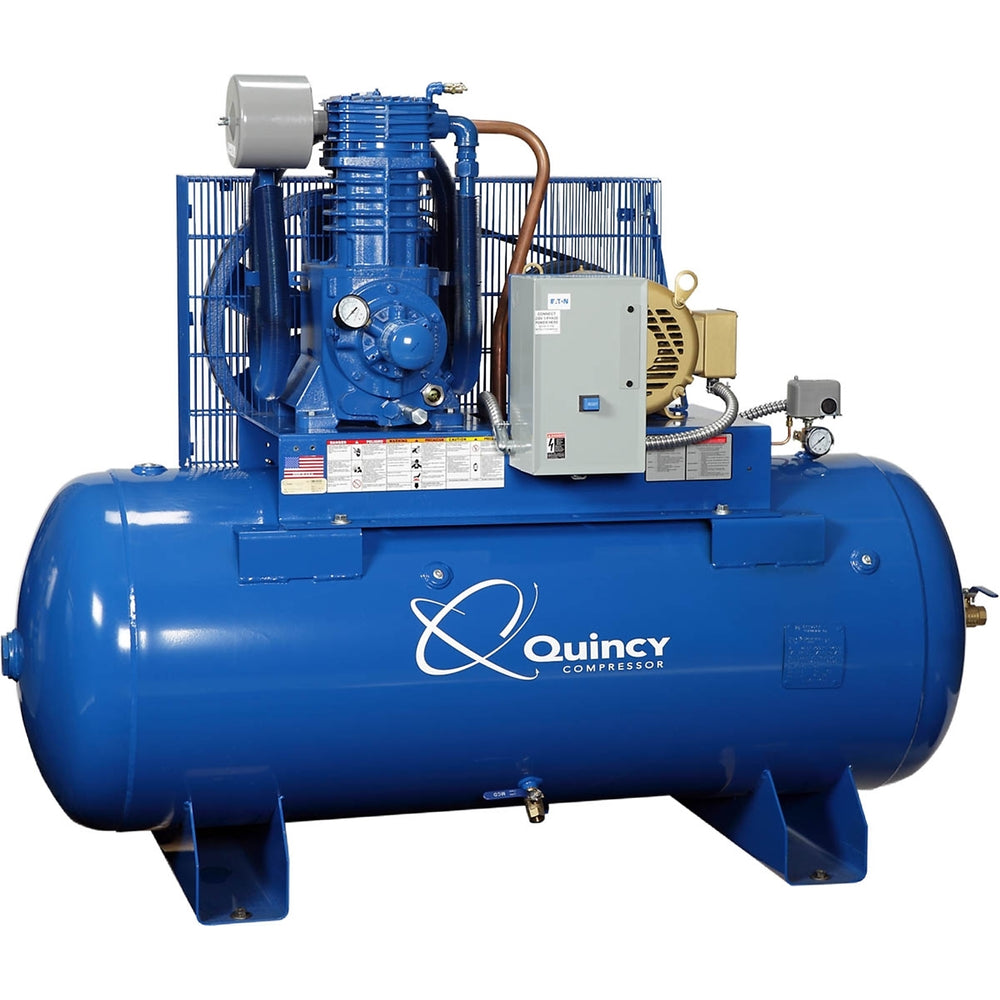 Quincy Compressor QP 10H Air Compressor 10 HP, 120-Gal. Tank, 2-Stage, 230V 3-Phase New
