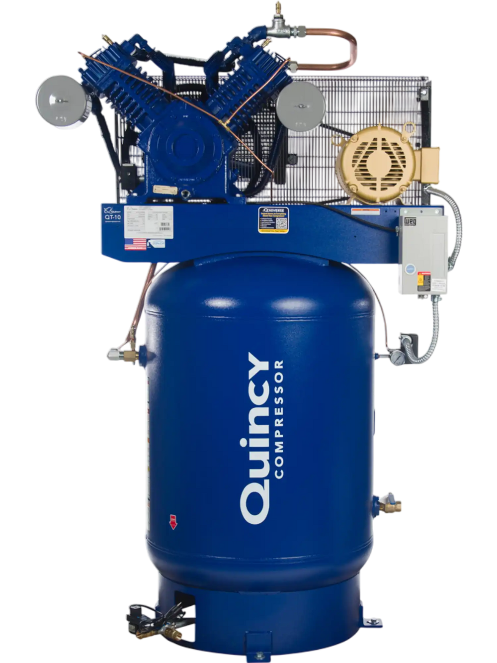 Quincy Compressor QT Air Compressor 10 HP, 120-Gal. Tank, 2-Stage, 460V 3-Phase New
