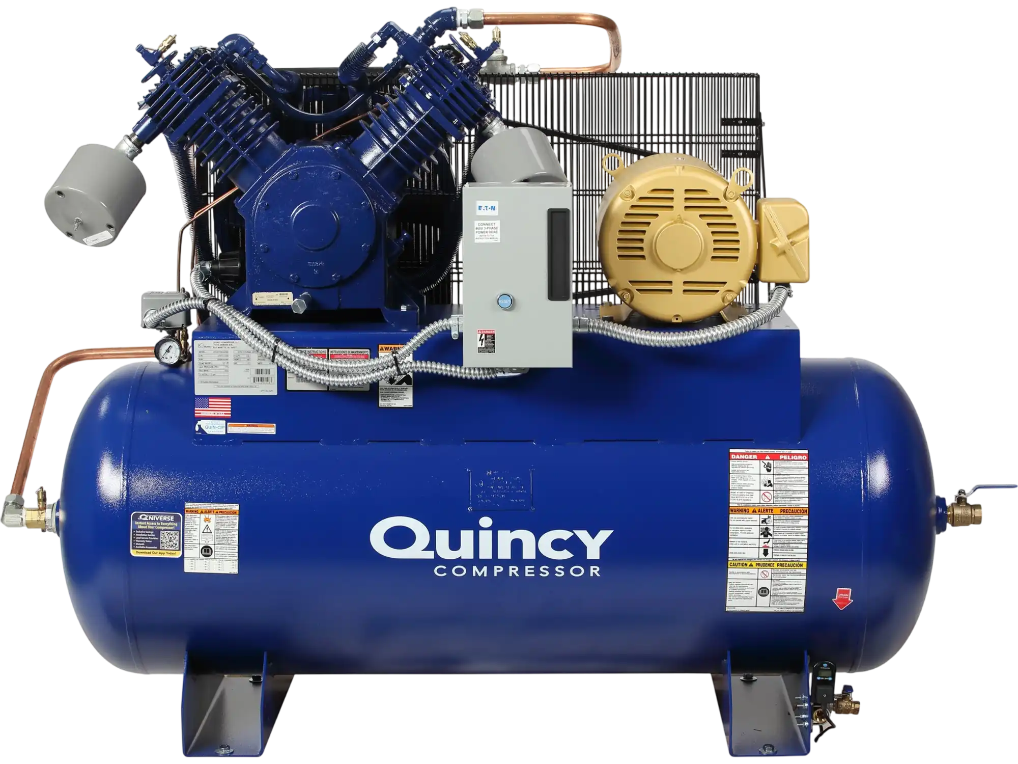 Quincy Compressor QT Air Compressor 15 HP, 120-Gal. Tank, 200V, 3-Phase, 2-Stage New