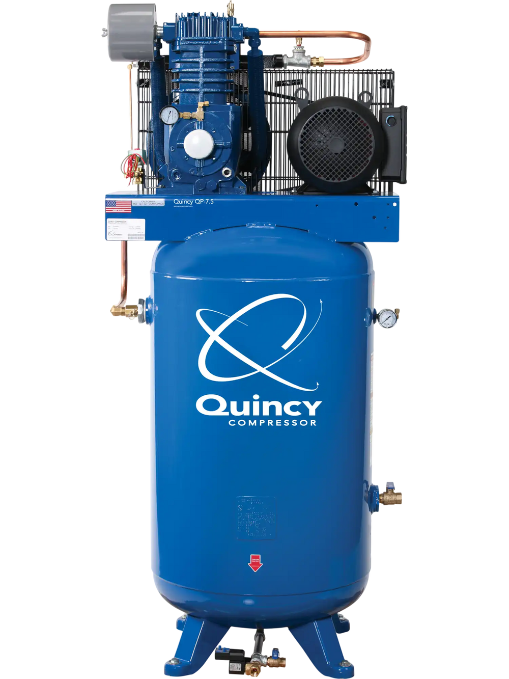 Quincy Compressor QP Air Compressor 5 HP, 80-Gal. Tank, 230V New