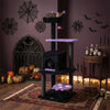 57" Spooky Cat Tower with Padded Perch and Spider-shaped Hanging Toy-Purple - Gallery View 1 of 11