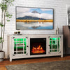 58" Fireplace TV Stand with LED Lights and 18" Electric Fireplace-Natural - Gallery View 1 of 11