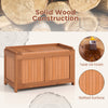 52-gallon patio wood deck box with flip top, solid wood construction, teak oil finish, ideal for outdoor storage and.
