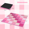 Pink toddler folding activity floor mat with dimensions 57" x 57", featuring a non-toxic, waterproof PU surface.