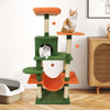 58" Multi-Level Cat Tree Soft Plush Cat Tower with Padded Top Perch-Green - Gallery View 1 of 10