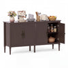 Vintage 58" buffet cabinet with pine wood legs, adjustable shelves, and ample storage for kitchen and dining essentials.