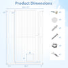 59" extra tall white metal pet gate dimensions with installation hardware, ideal for doorways and kitchens.