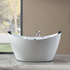 Empava Bathtub 59" Freestanding Boat-Shaped Whirlpool with Center Drain New