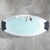 Empava Bathtub 59" Freestanding Boat-Shaped Whirlpool with Center Drain New