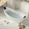 Empava Bathtub 59" Freestanding Boat-Shaped Whirlpool with Center Drain New