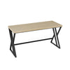 59-inch computer desk with a gray wood tabletop and heavy-duty metal frame, suitable for office or dining room use.
