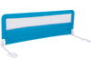 Blue 59-inch folding baby bed rail guard with breathable mesh, designed for safety and easy installation on queen.