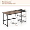 59-inch home office computer desk in rustic brown and black with removable storage shelves and heavy-duty steel frame.