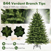 5-foot artificial Xmas tree with 844 verdant branch tips, made of PE and PVC, featuring 11 lighting modes for festive.